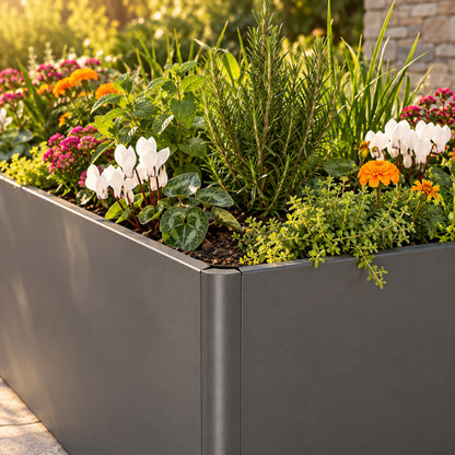32-Inch-Tall L-Shaped Metal Raised Bed, 83 x 83 Inches detail
