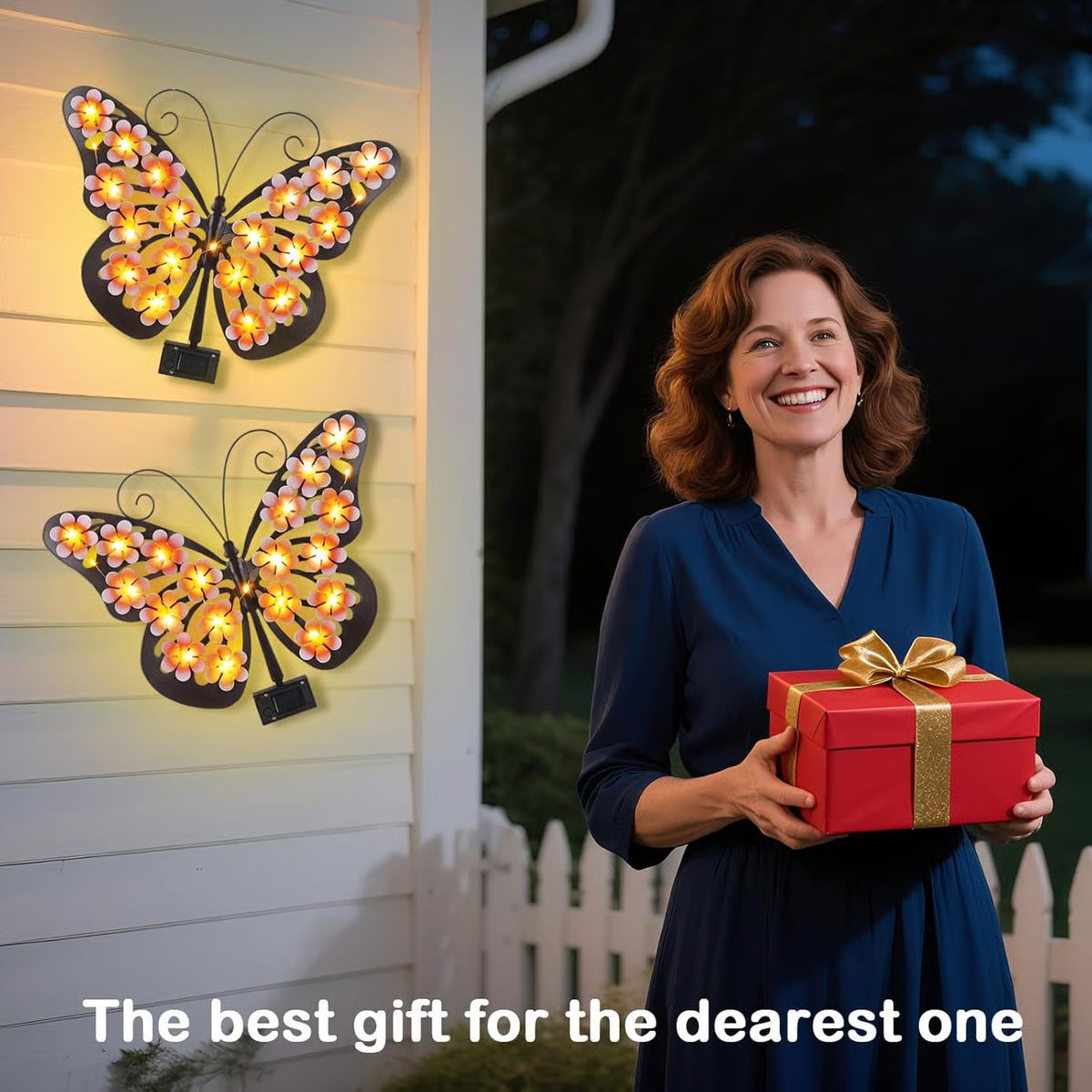 Product photo of solar butterfly wall light