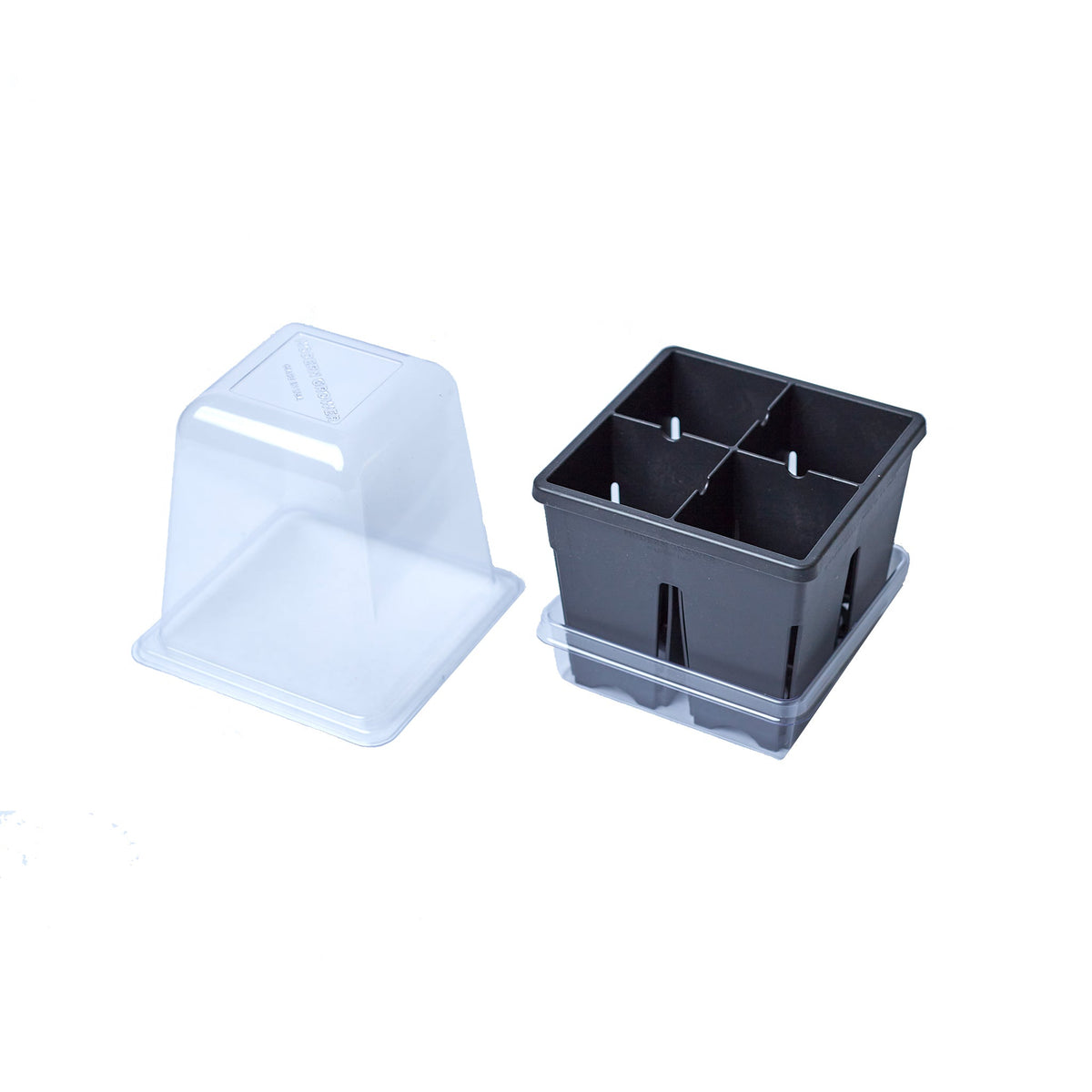 Product photo of humidity domes and bottom trays