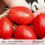 Seed packet for italian roma bush tomato seeds