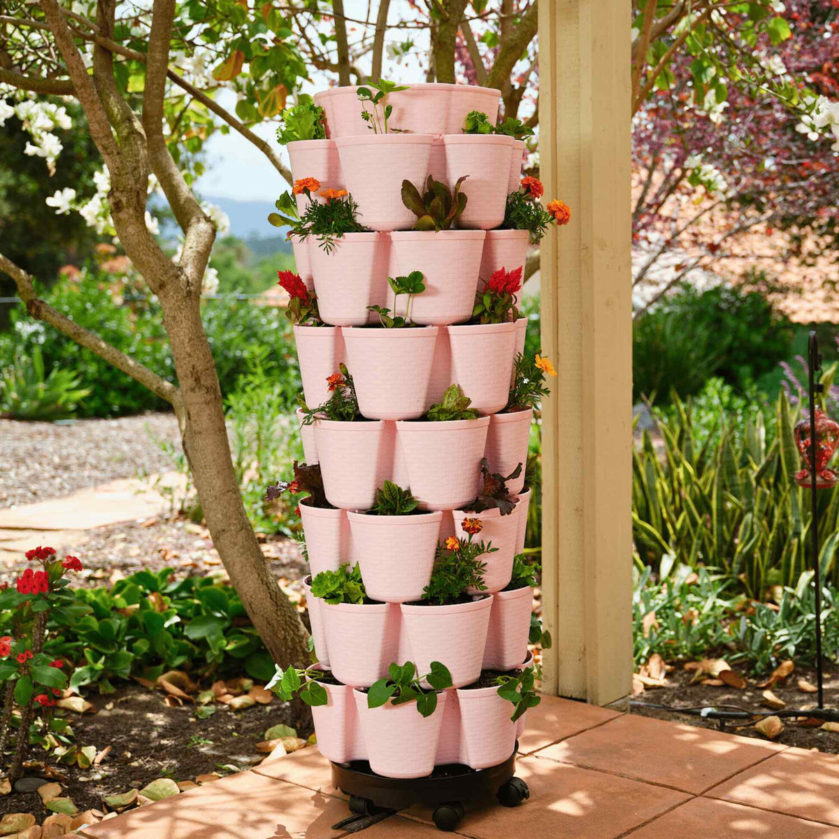 Product image of basketweave seven tier vertical planter