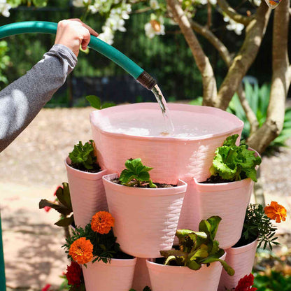 Product image of basketweave seven tier vertical planter