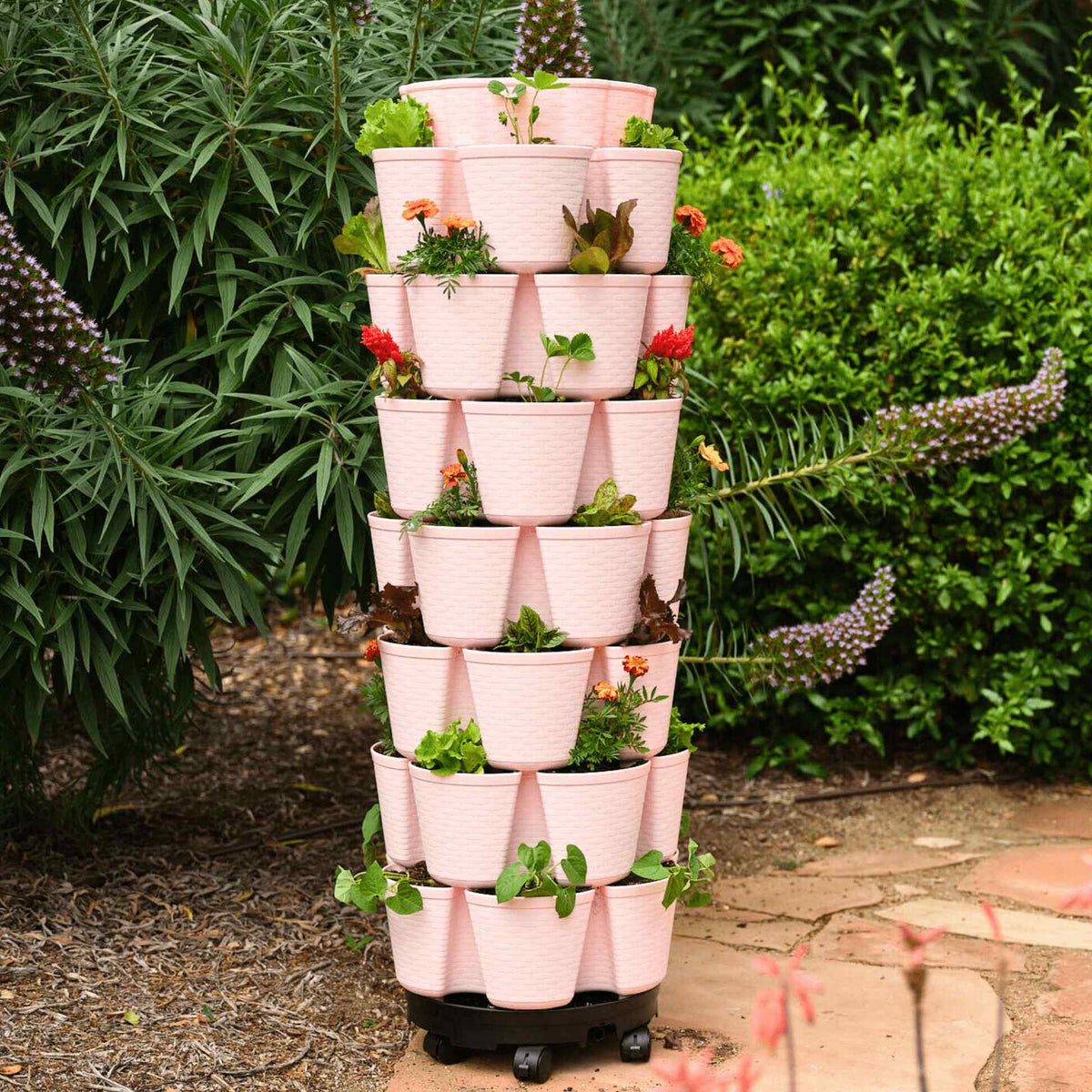 Product image of basketweave seven tier vertical planter