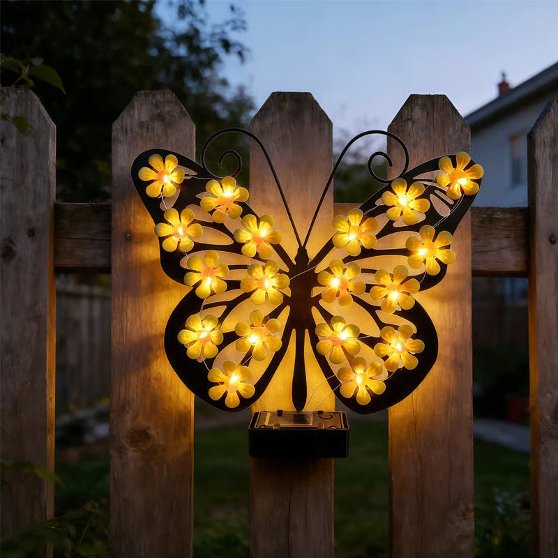 Product photo of solar butterfly wall light