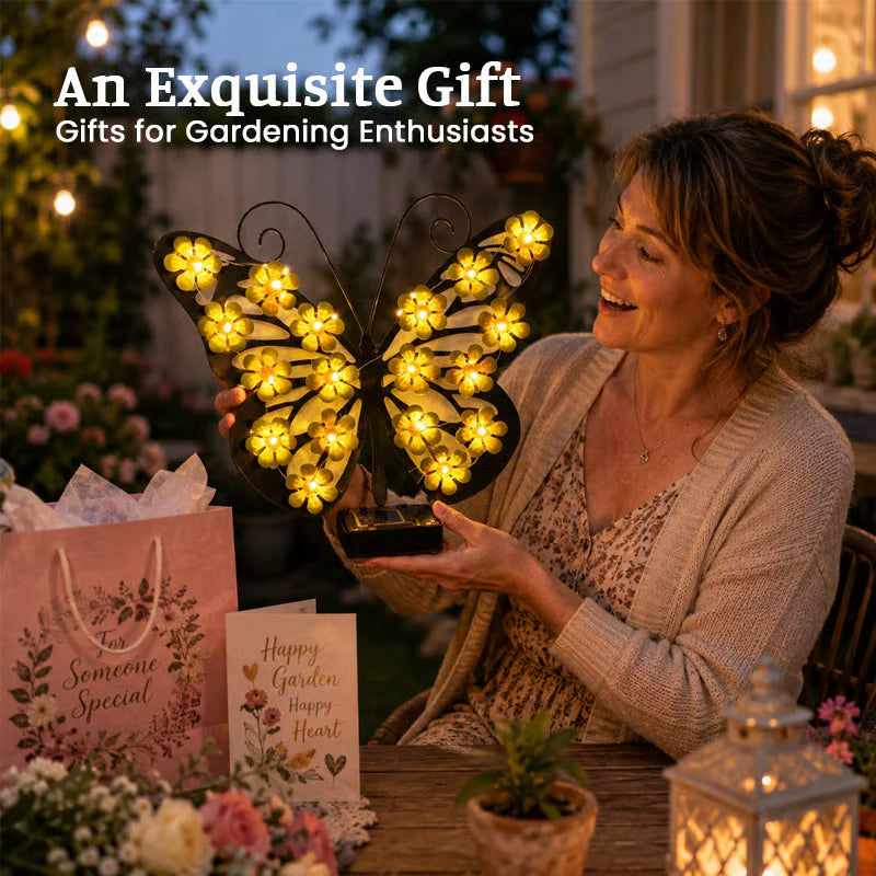 Product photo of solar butterfly wall light