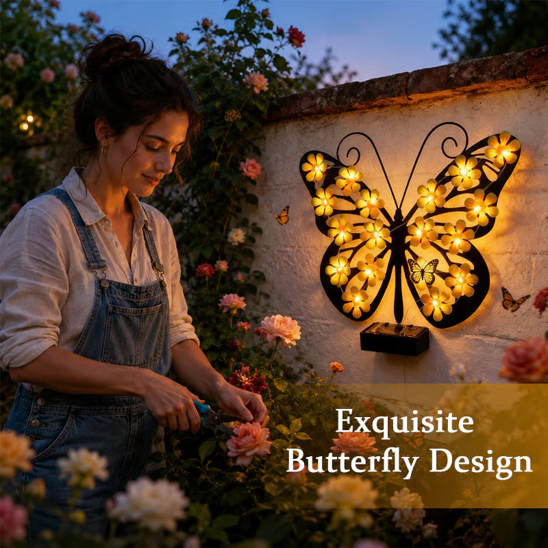 Product photo of solar butterfly wall light