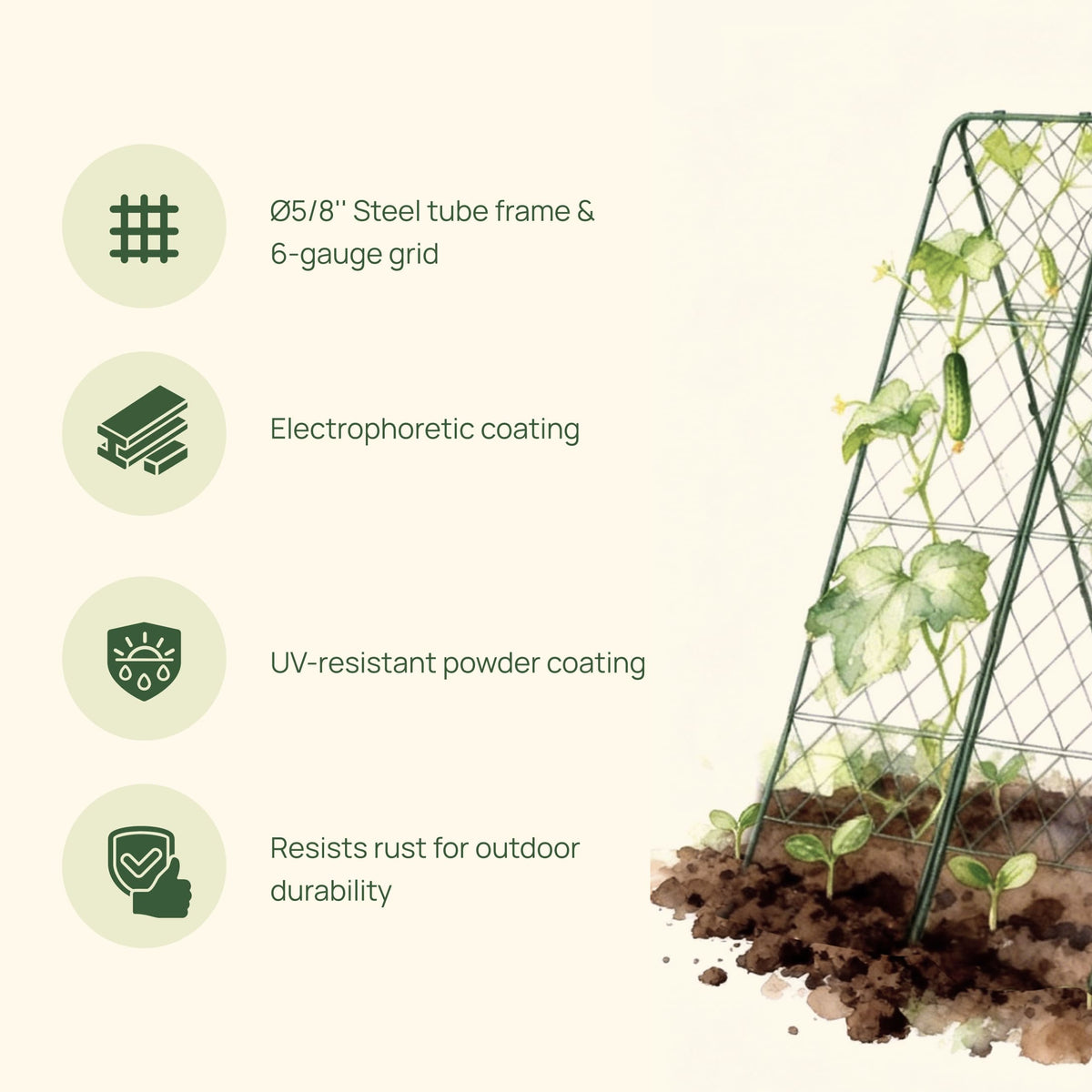 Heavy-Duty Adjustable A-Frame Trellis