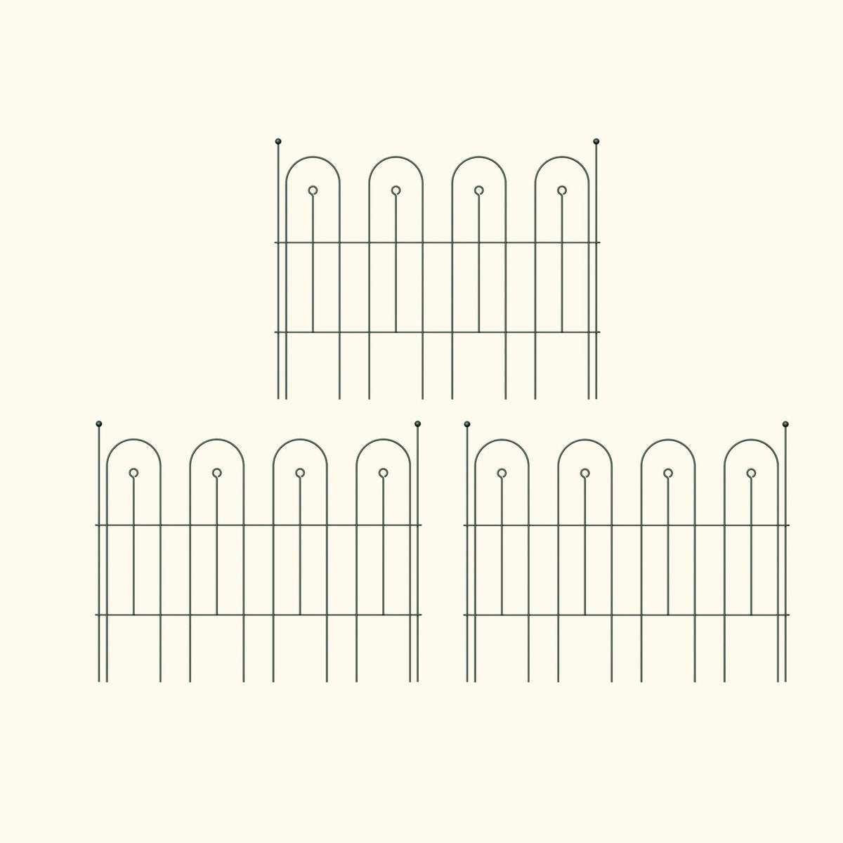 Garden Border Edging Fence, 3 Pack