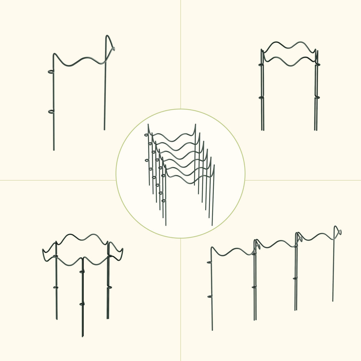 Wavy Border Plant Supports, 6 Pack