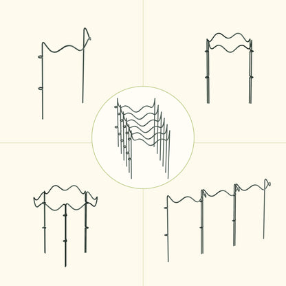 Wavy Border Plant Supports, 6 Pack