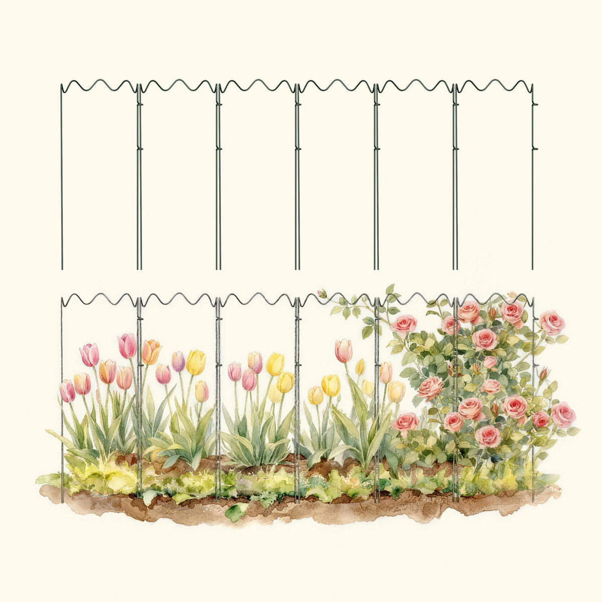 Wavy Border Plant Supports, 6 Pack