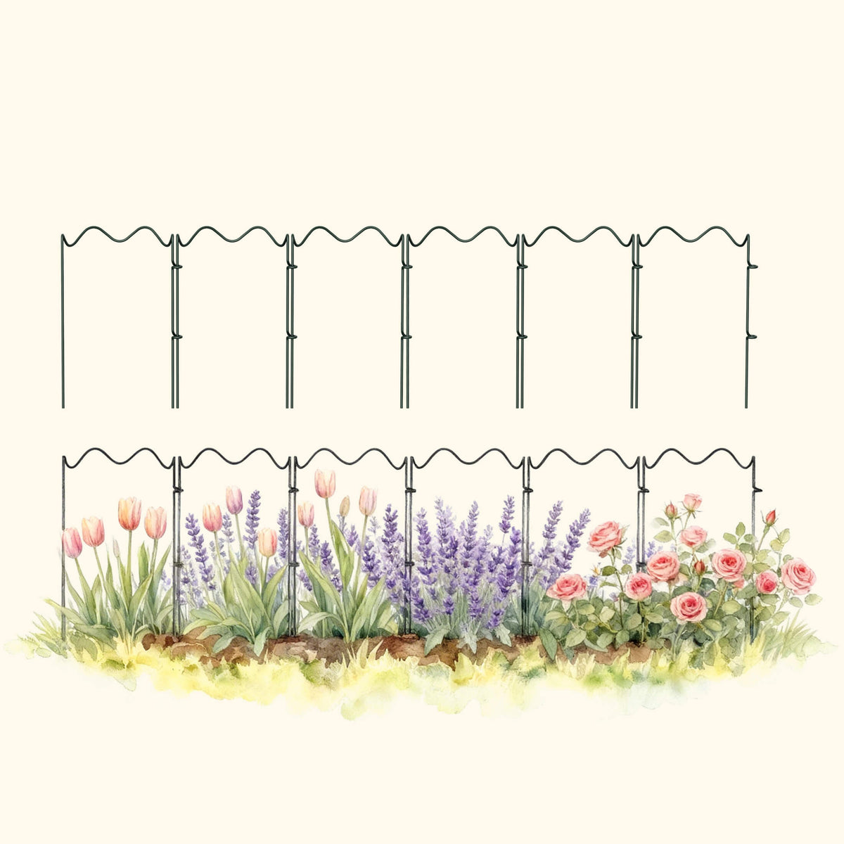 Wavy Border Plant Supports, 6 Pack