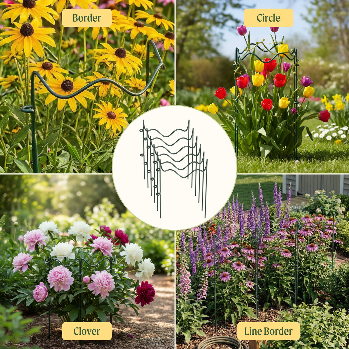 Wavy Border Plant Supports, 6 Pack