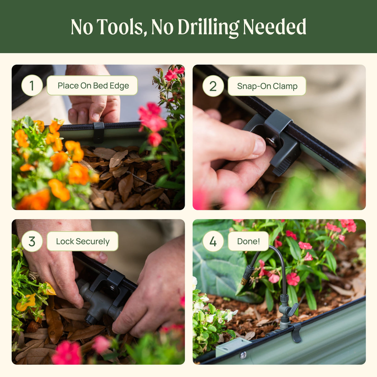Product photo of snap-on irrigation clamp set