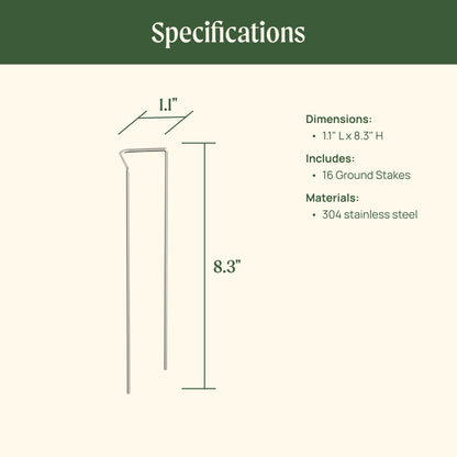Ground Stakes for Row Cloches, 16 Pack