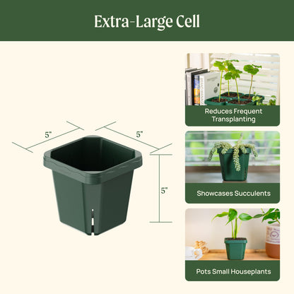 Seedling Pots, 5 x 5 Inches, 4 Pack