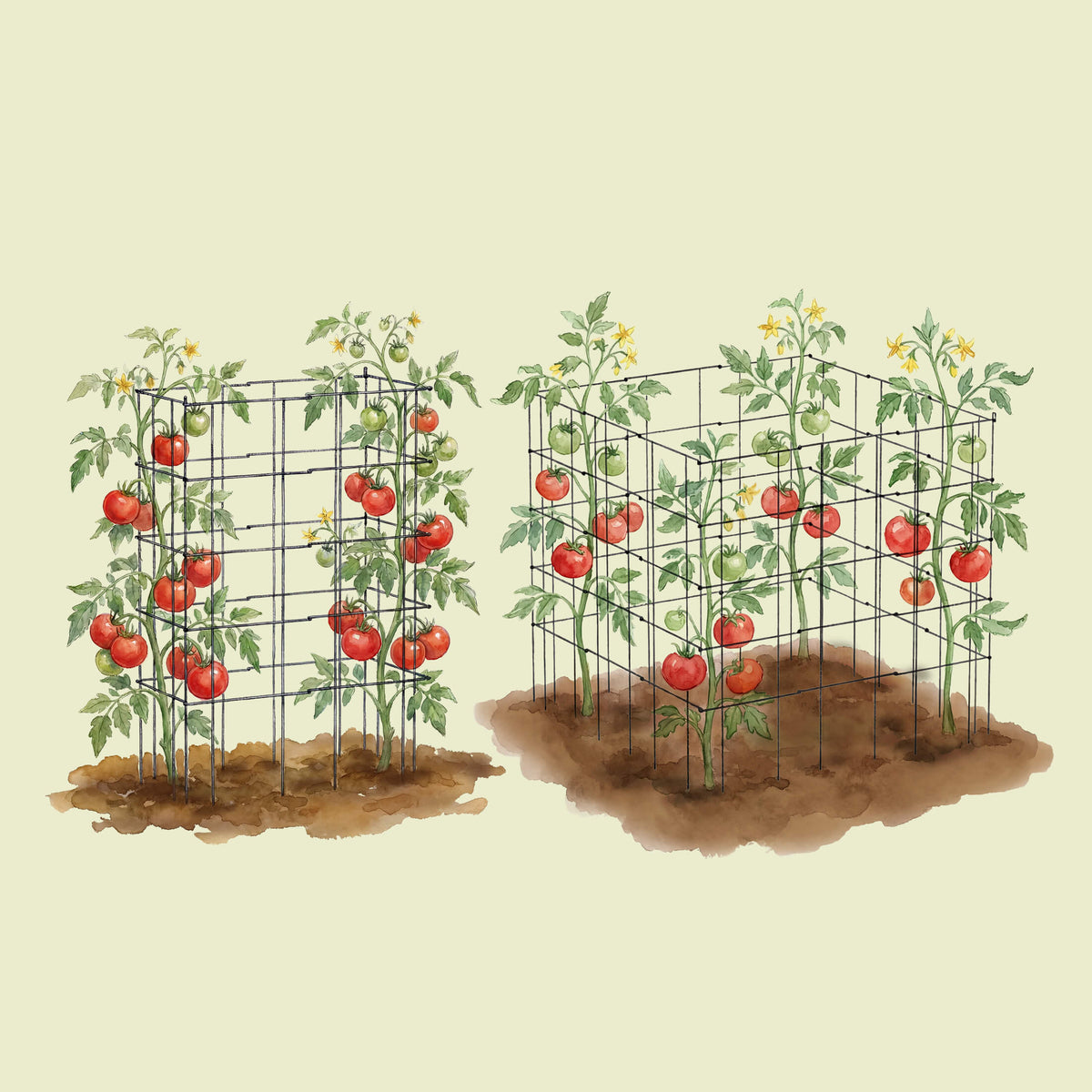 Product photo of modular triangle tomato cages, 14.5 inches