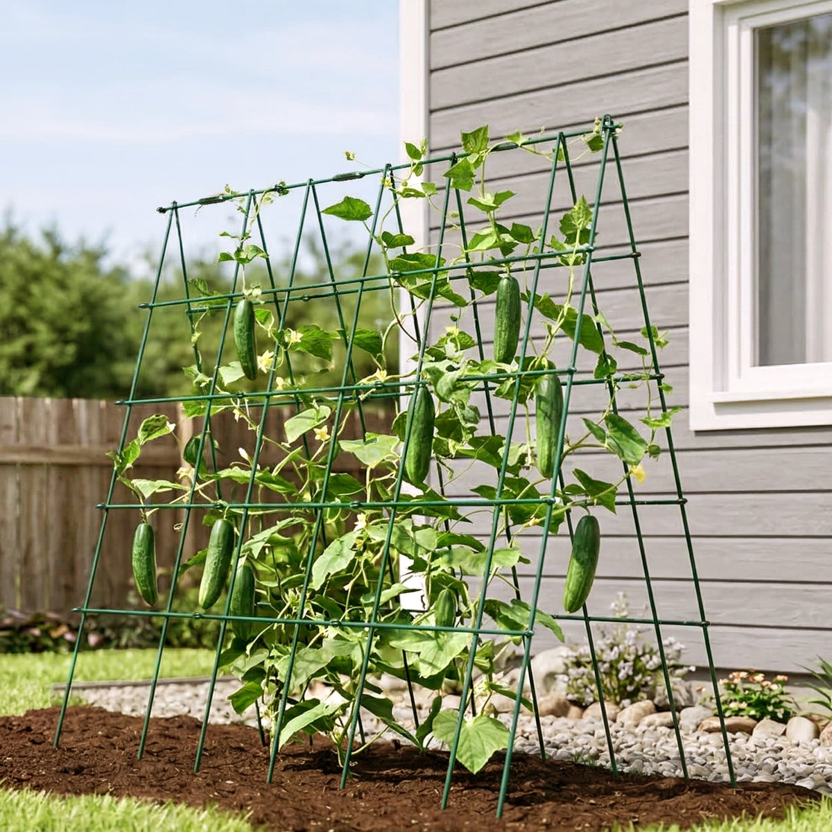 Product photo of modular triangle tomato cages, 14.5 inches