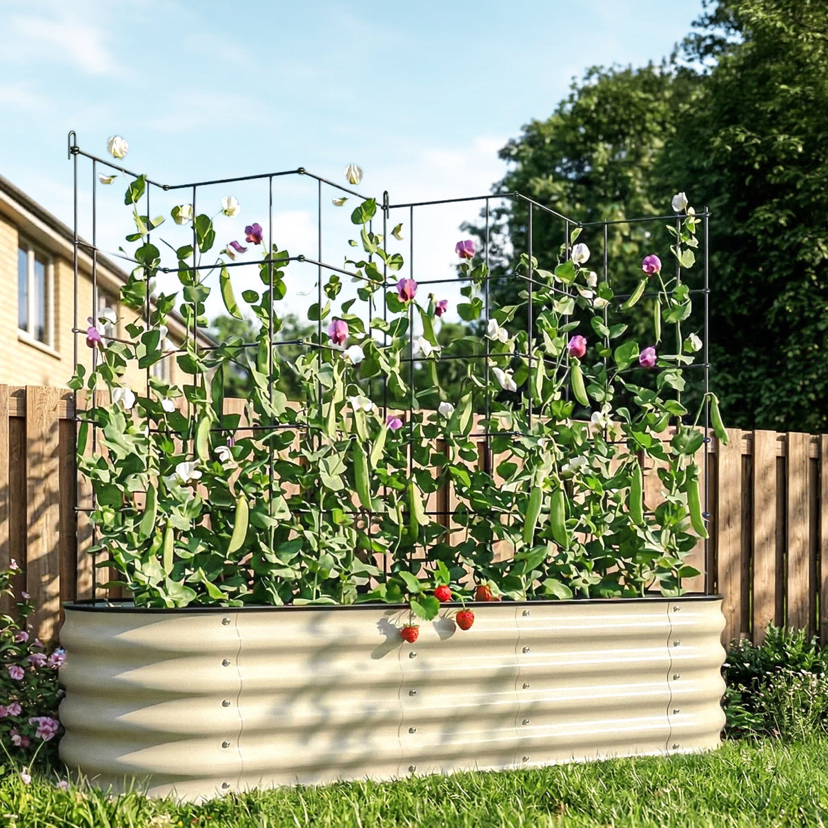 Product photo of modular square tomato cages, 14.5 inches