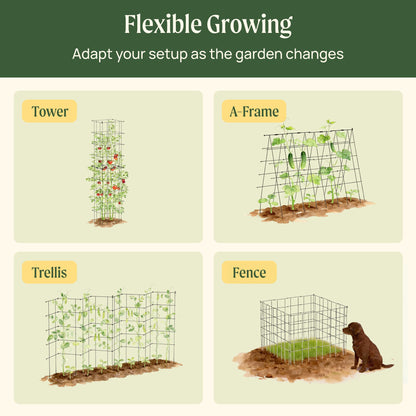 Product photo of modular square tomato cages, 14.5 inches