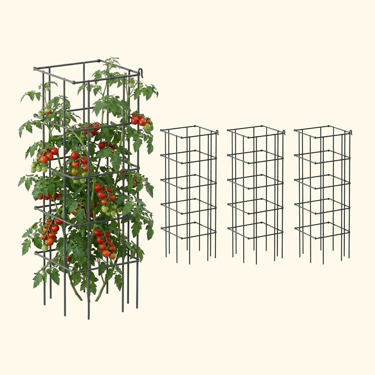 Product photo of modular square tomato cages, 14.5 inches