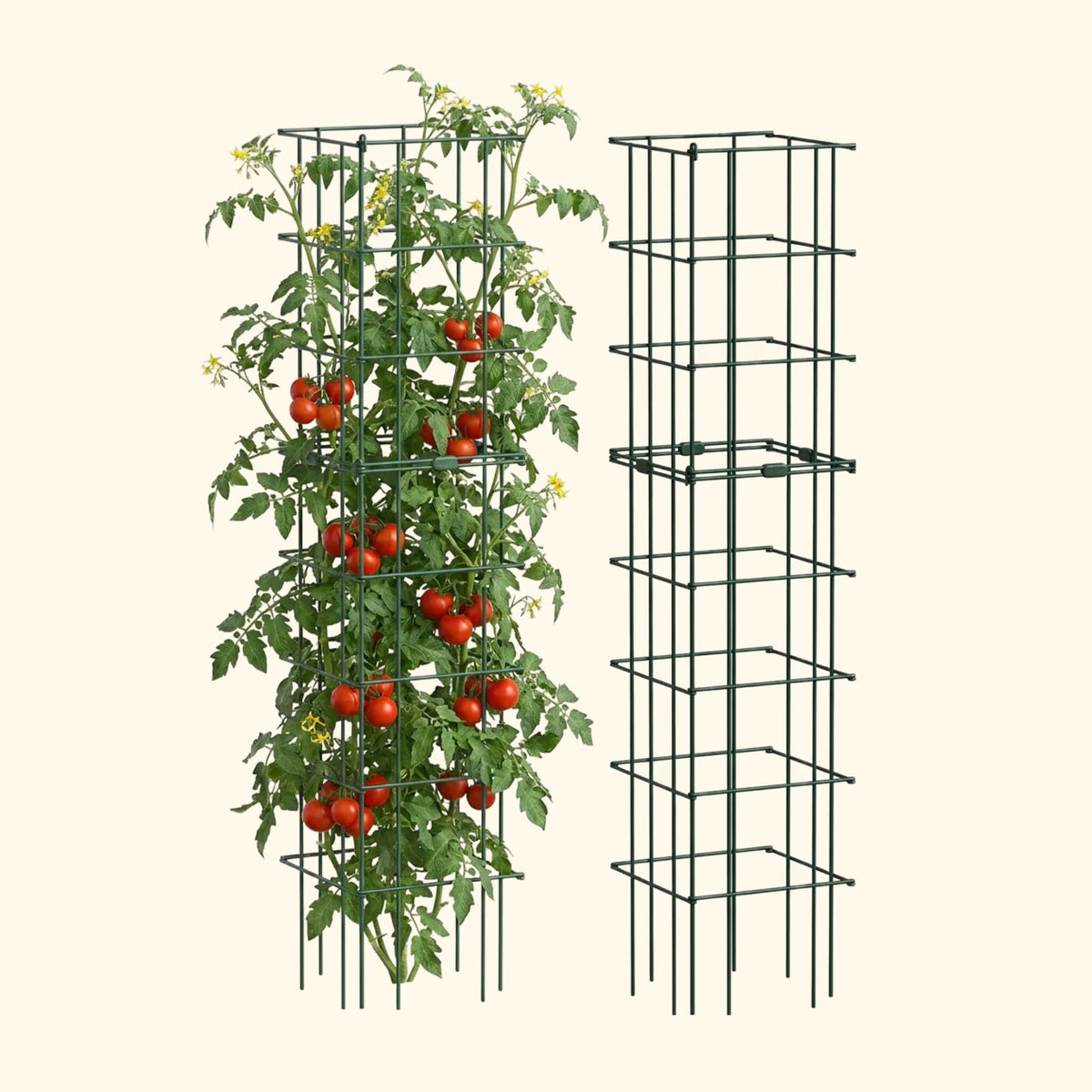 Product photo of modular square tomato cages, 14.5 inches