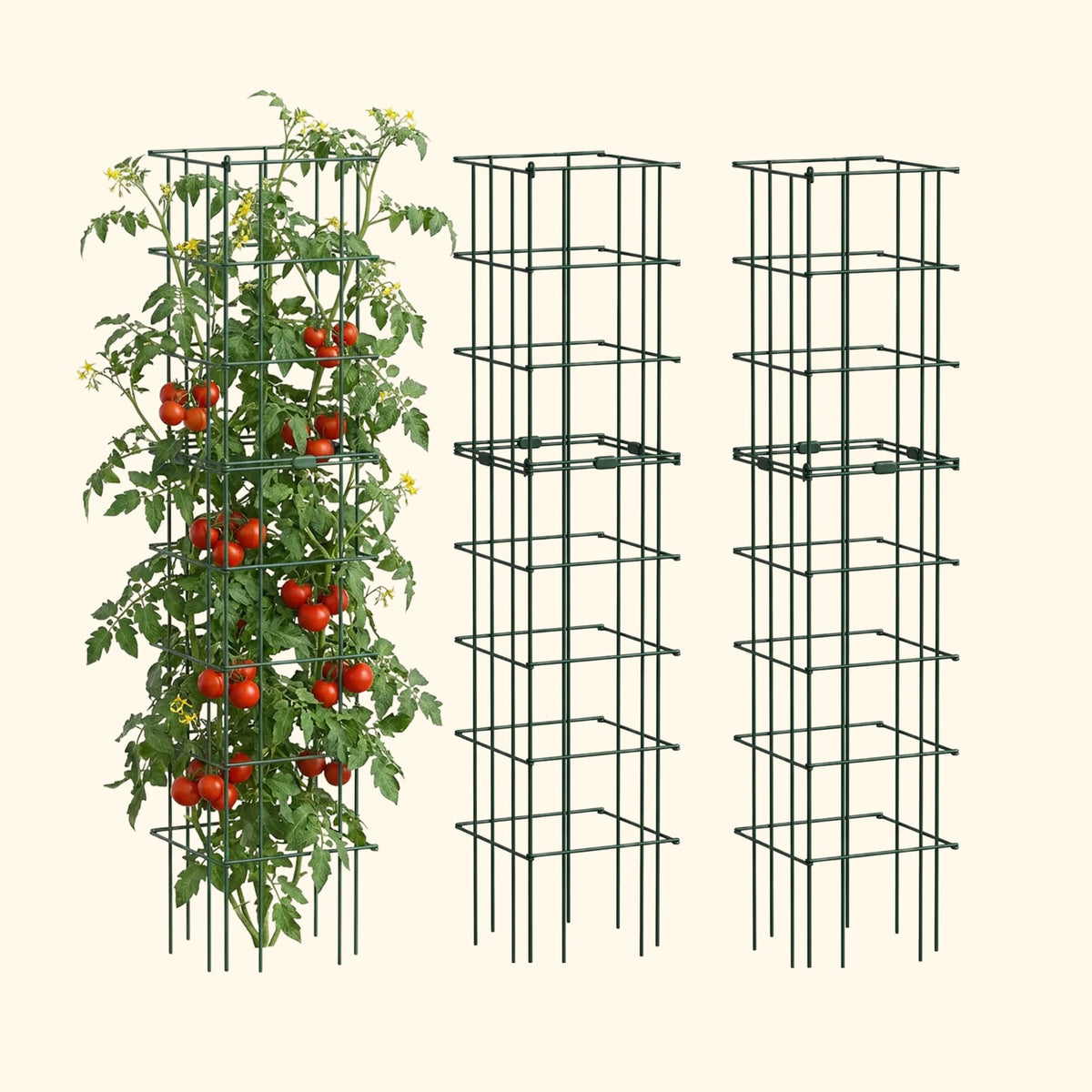 Product photo of modular square tomato cages, 14.5 inches