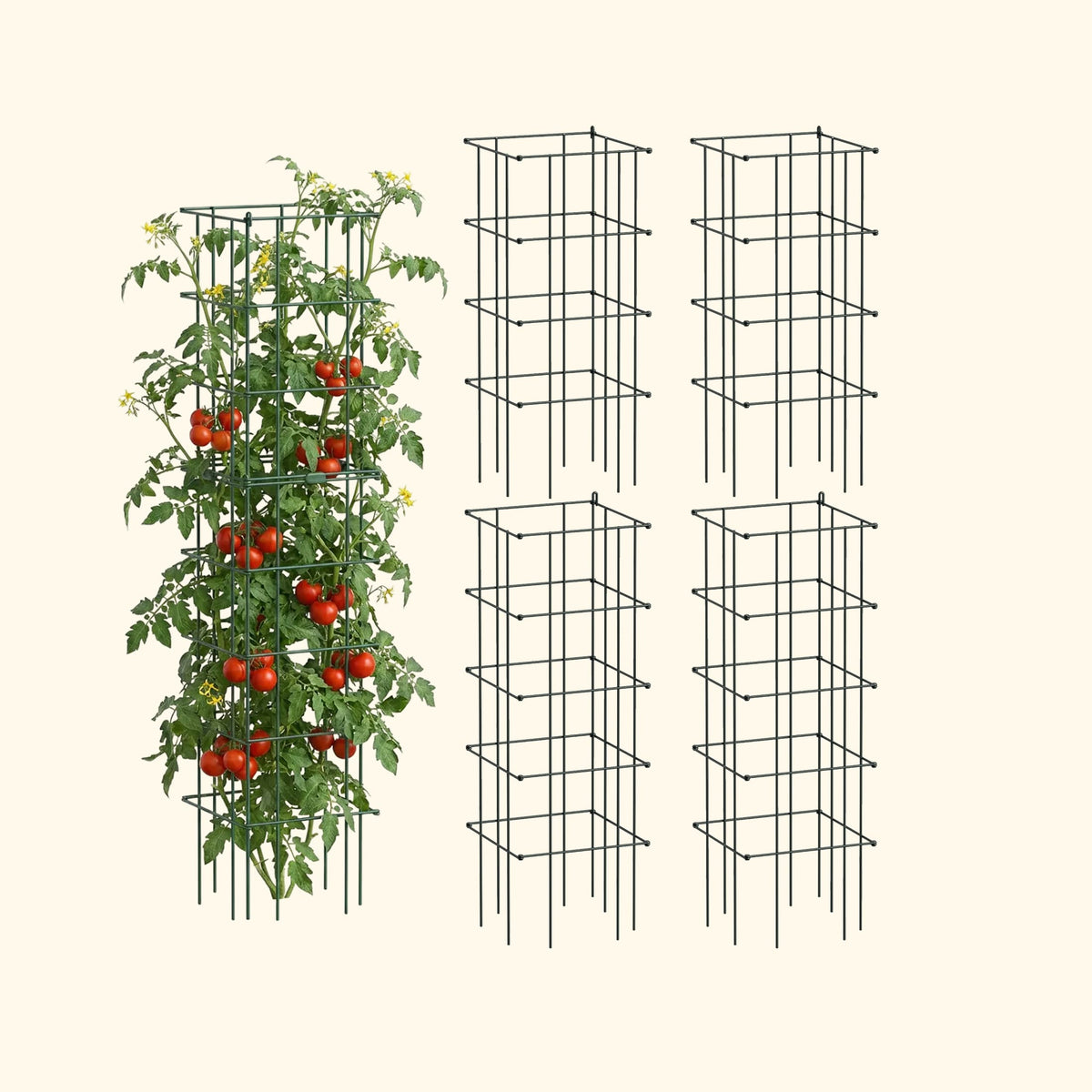 Product photo of modular square tomato cages, 14.5 inches