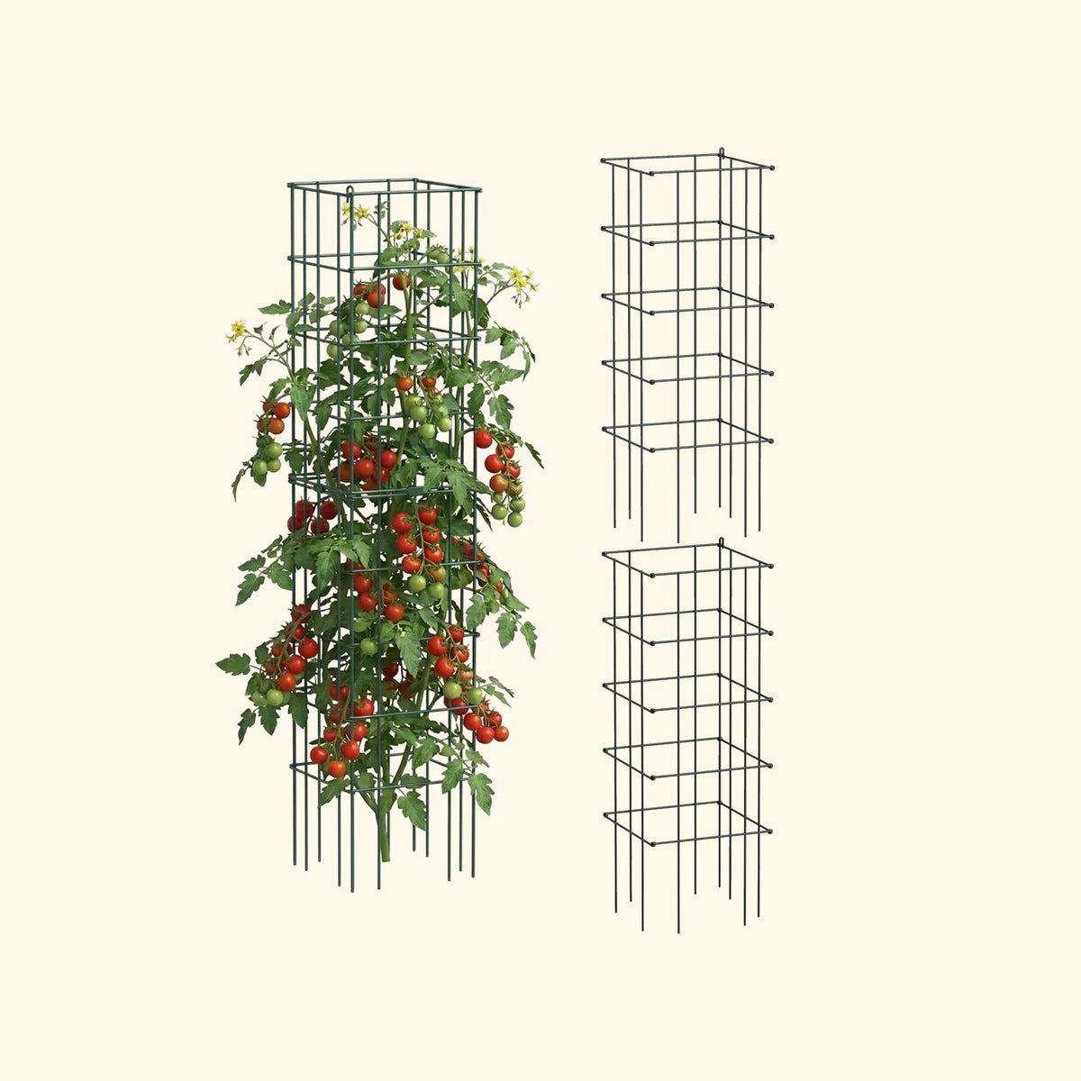 Product photo of modular square tomato cages, 16.5 inches