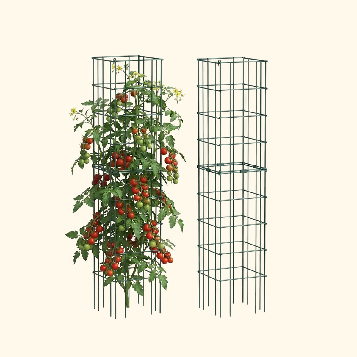 Product photo of modular square tomato cages, 16.5 inches