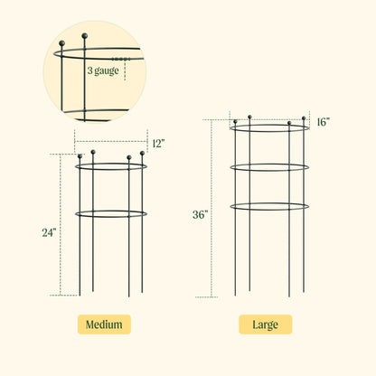 Round Flower Support Cage, 2 Pack