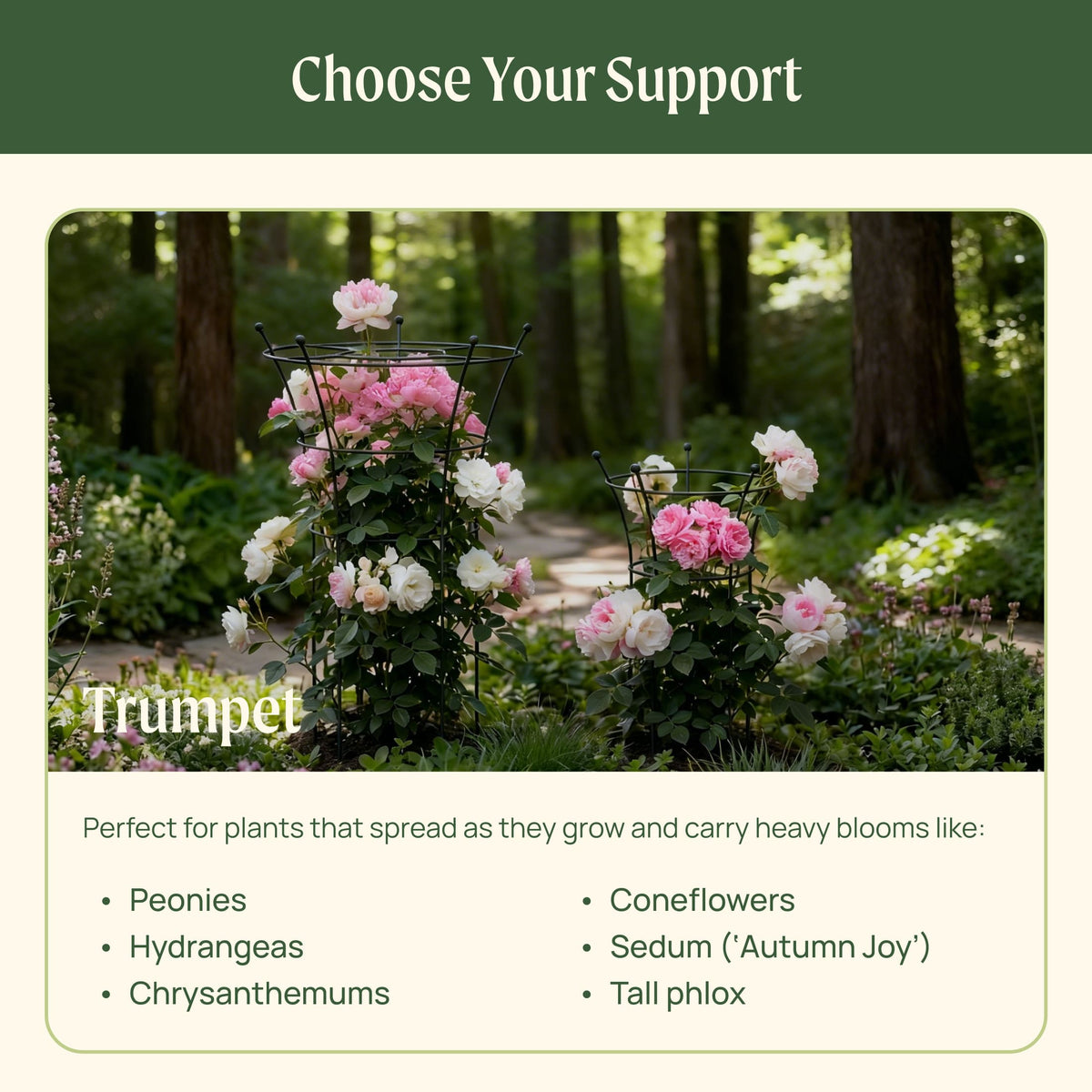 Round Flower Support Cage, 2 Pack