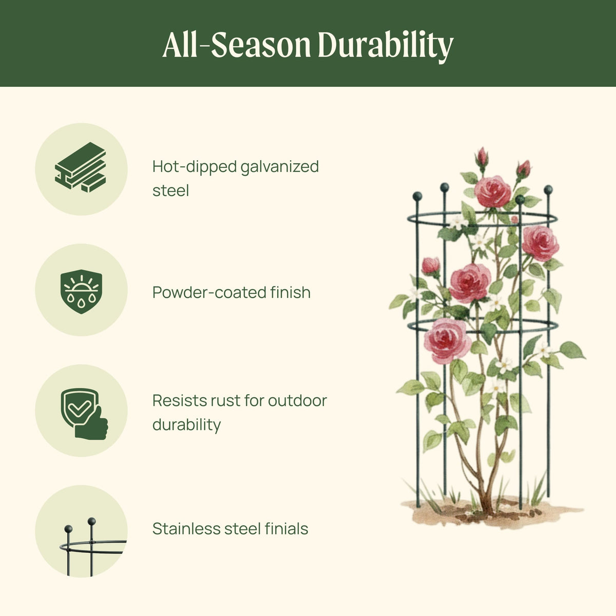 Round Flower Support Cage, 2 Pack