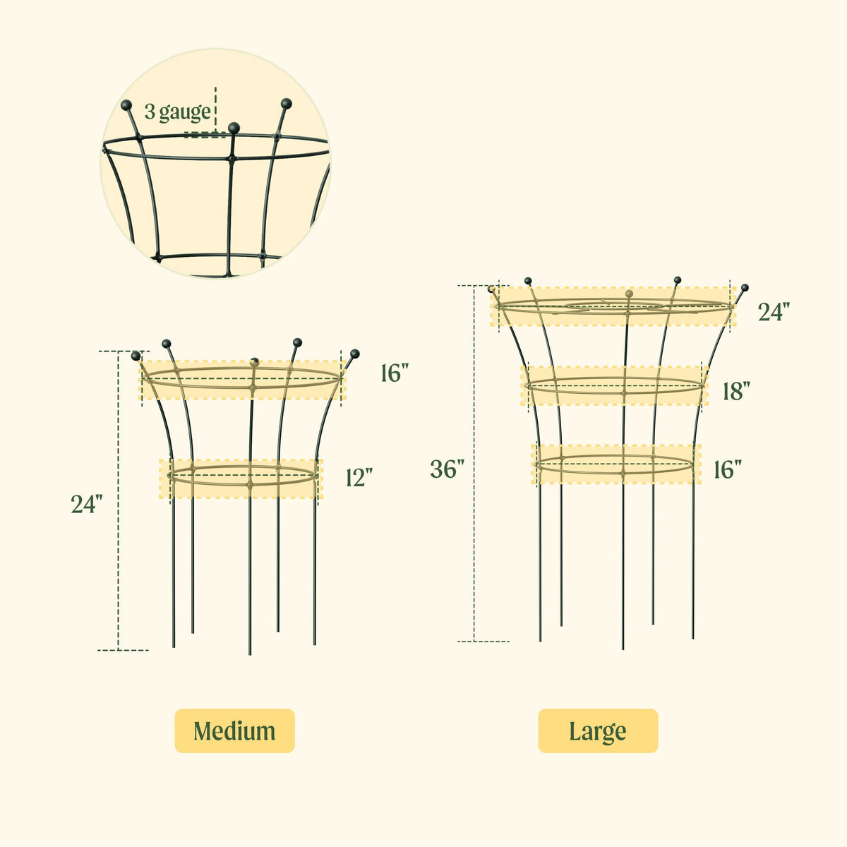 Trumpet Flower Support Cage, 2 Pack