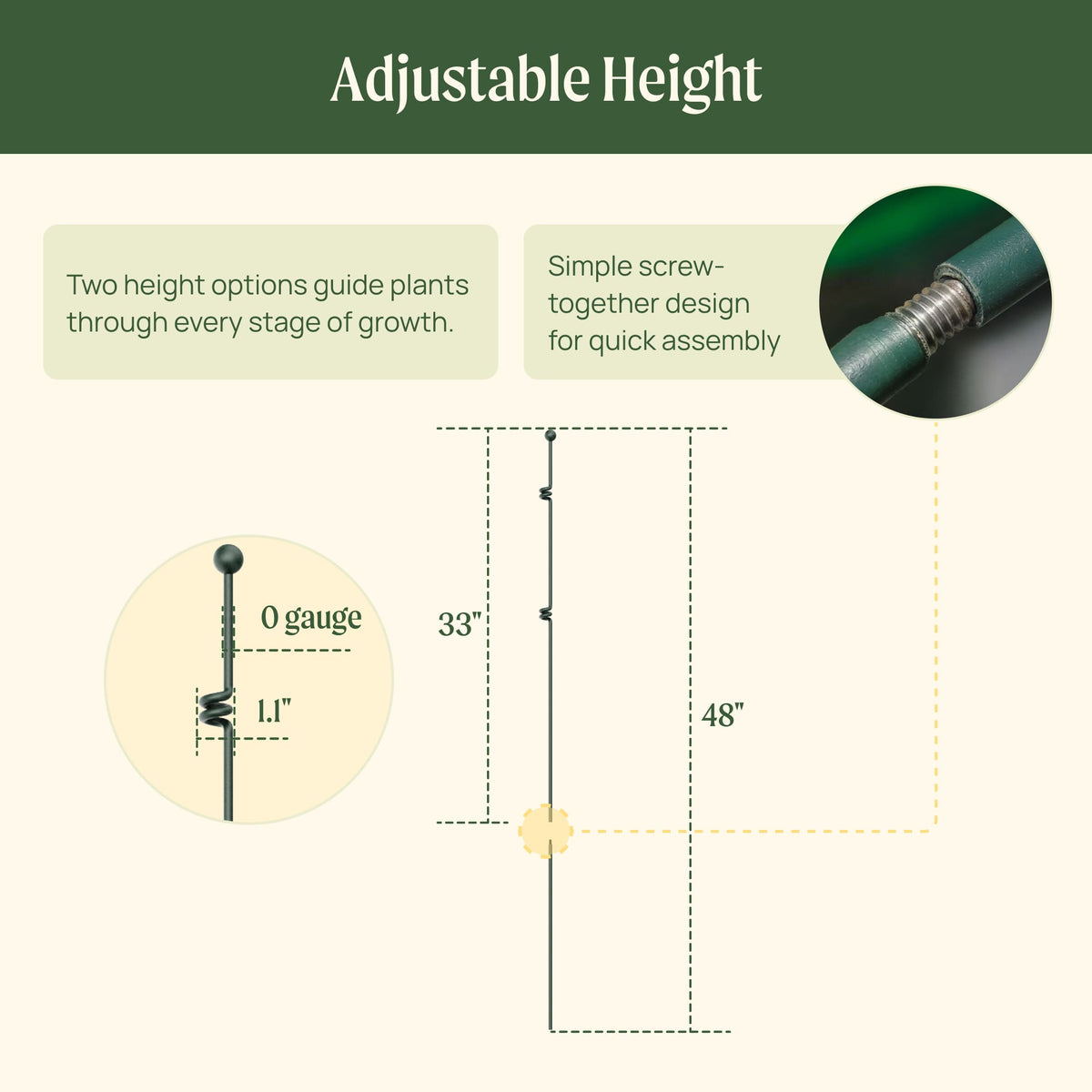 Spiral Garden Stakes, 4 Pack