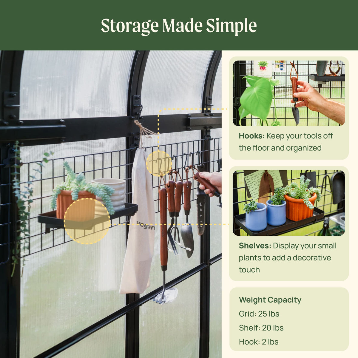 Product photo of modular greenhouse hanging grid