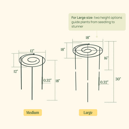 Spiral Grow-Through Plant Supports, 3 Pack