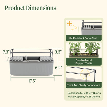 Product photo of self-watering herb planter with trellis
