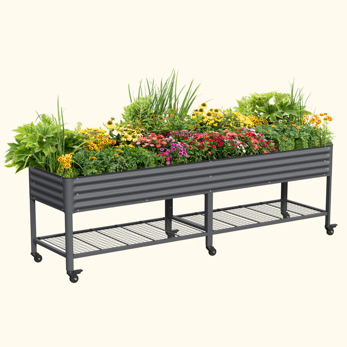 Product photo of large rolling elevated bed, 30 x 120 inches