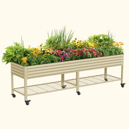Product photo of large rolling elevated bed, 30 x 120 inches