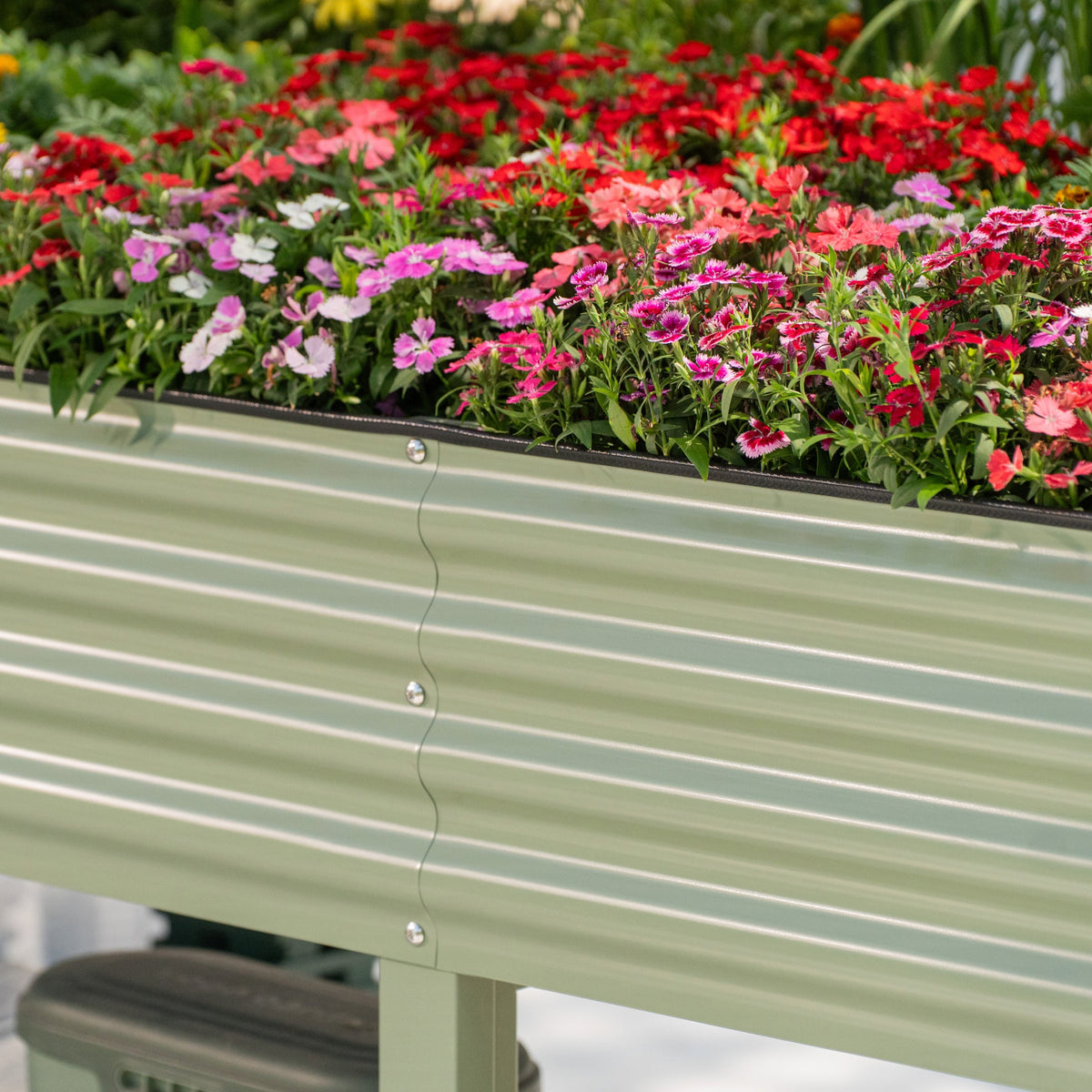Four-Pack of Elevated Garden Beds, 2.5 x 10 Feet, with Wheels