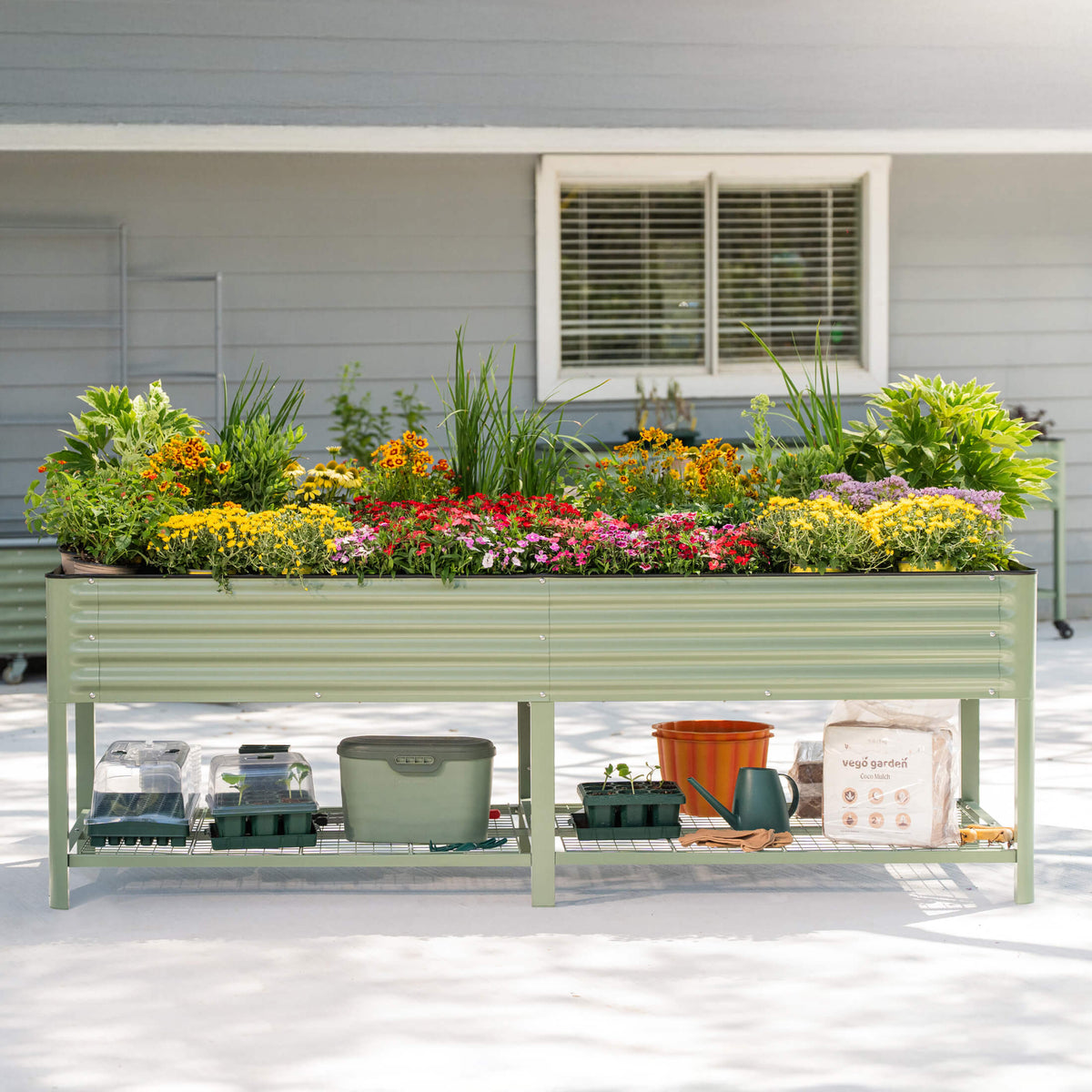 Four-Pack of Elevated Garden Beds, 2.5 x 10 Feet