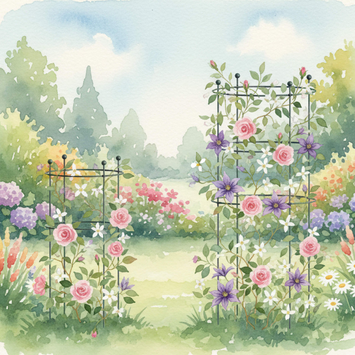 Round Flower Support Cage, 2 Pack