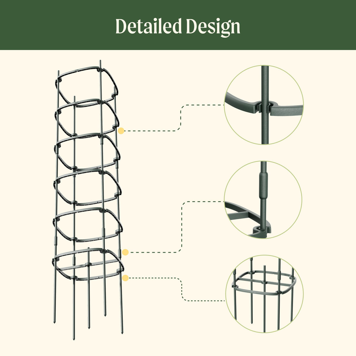 Six-Tier Tomato Tower Supports, 3 Pack