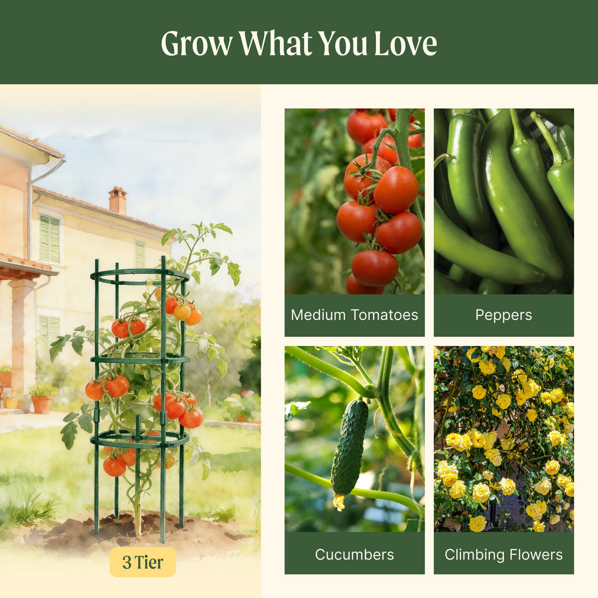 Product photo of adjustable tomato tower 3-pack