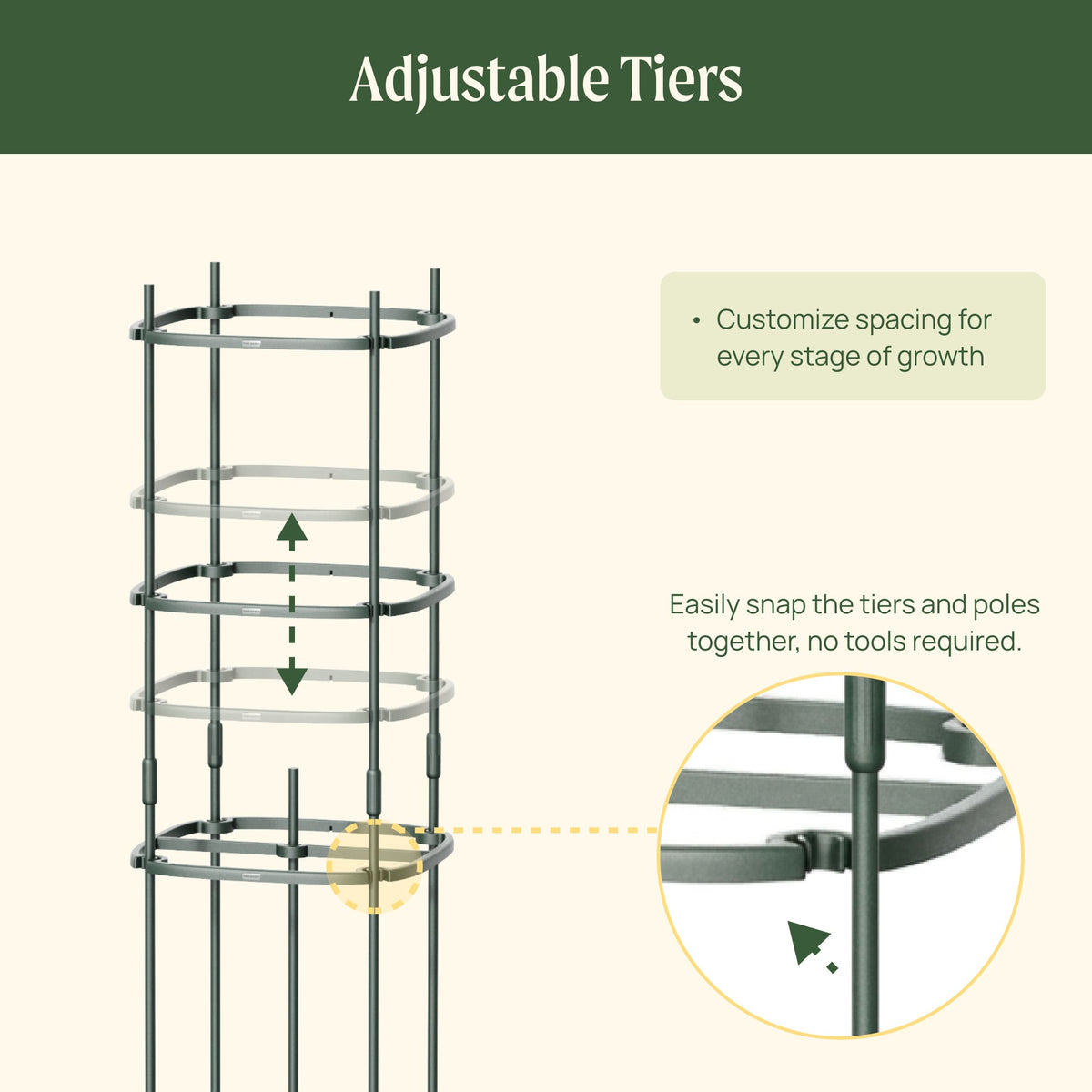 Product photo of adjustable tomato tower 3-pack