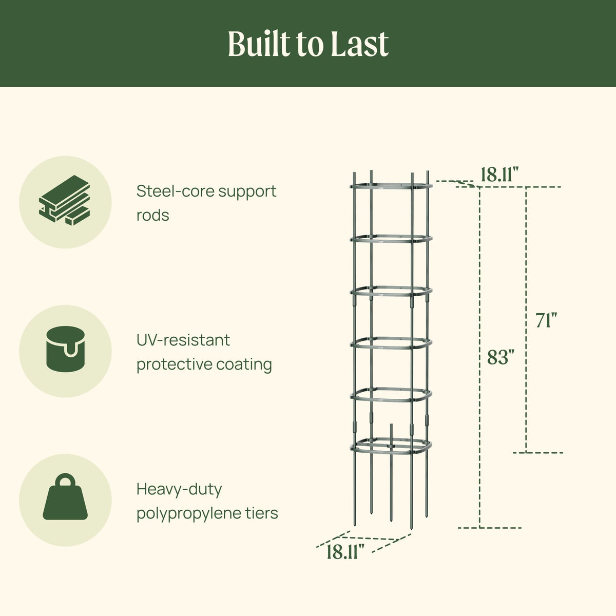 Six-Tier Tomato Tower Supports, 3 Pack