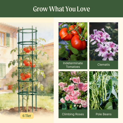 Six-Tier Tomato Tower Supports, 3 Pack