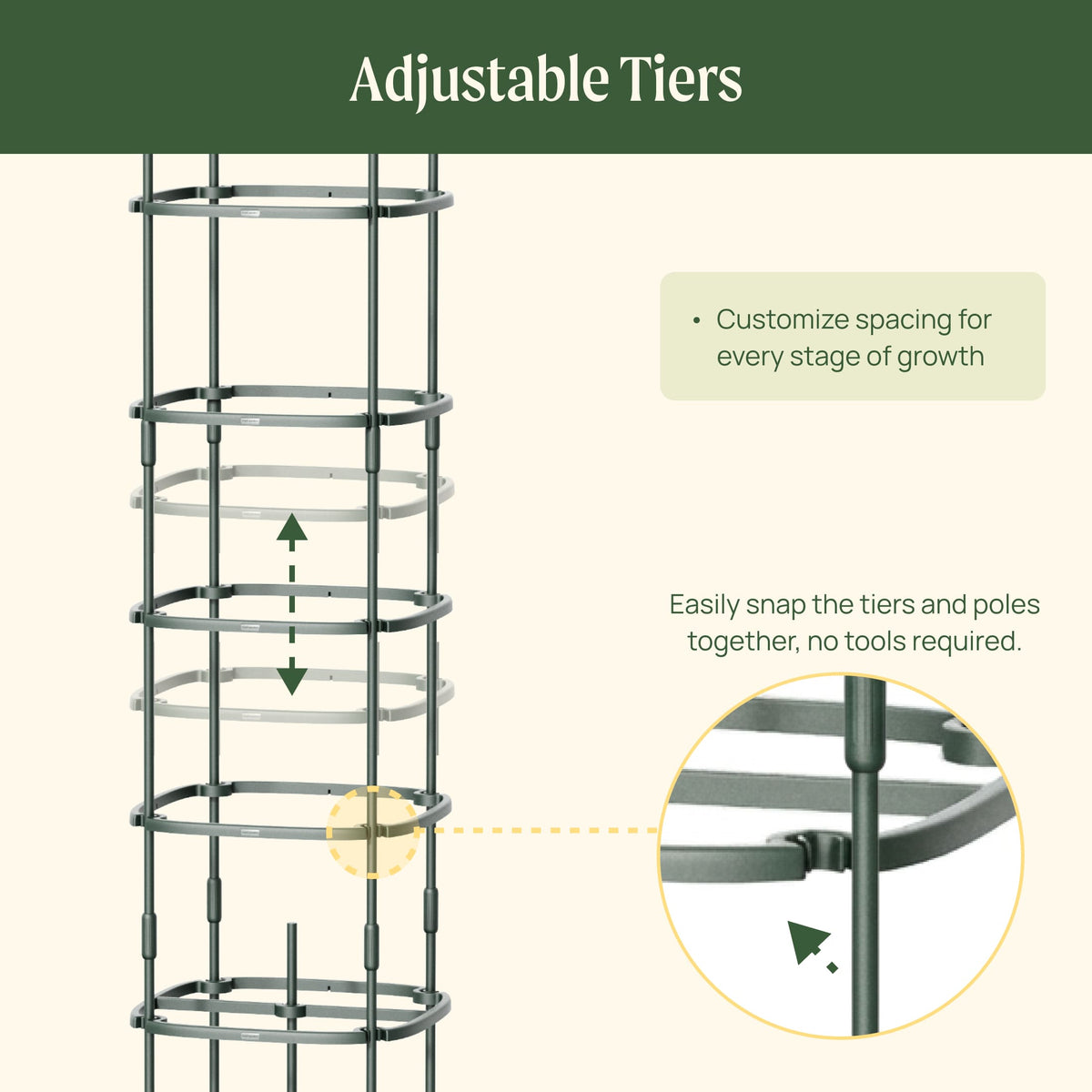 Six-Tier Tomato Tower Supports, 3 Pack
