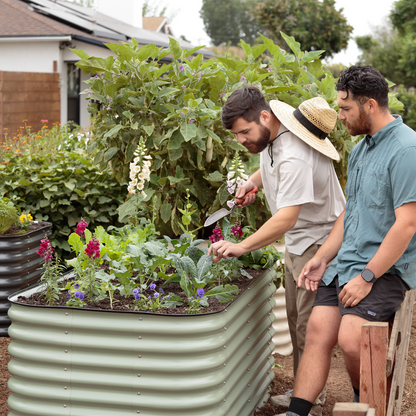 Product photo of modular metal raised garden bed set